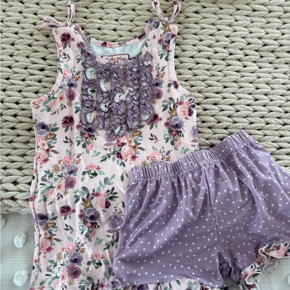 Cheeky Plum Floral Pajama Set - Purple and Pink